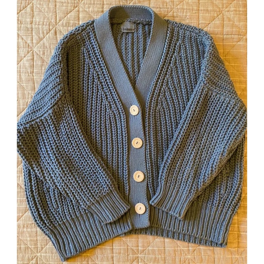 Babaa No. 18 Cardigan Midnight Ocean Blue Grey